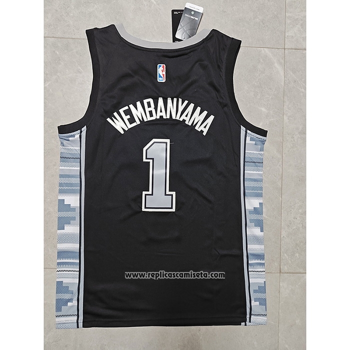 Camiseta San Antonio Spurs Victor Wembanyama #1 Statement 2022-23 Negro